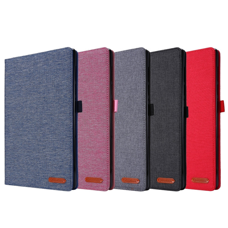 Horizontal Flip TPU + Fabric PU Leather Protective Case with Name Card Clip, For Lenovo M10 Plus