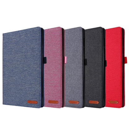 Horizontal Flip TPU + Fabric PU Leather Protective Case with Name Card Clip, For Lenovo M10 Plus