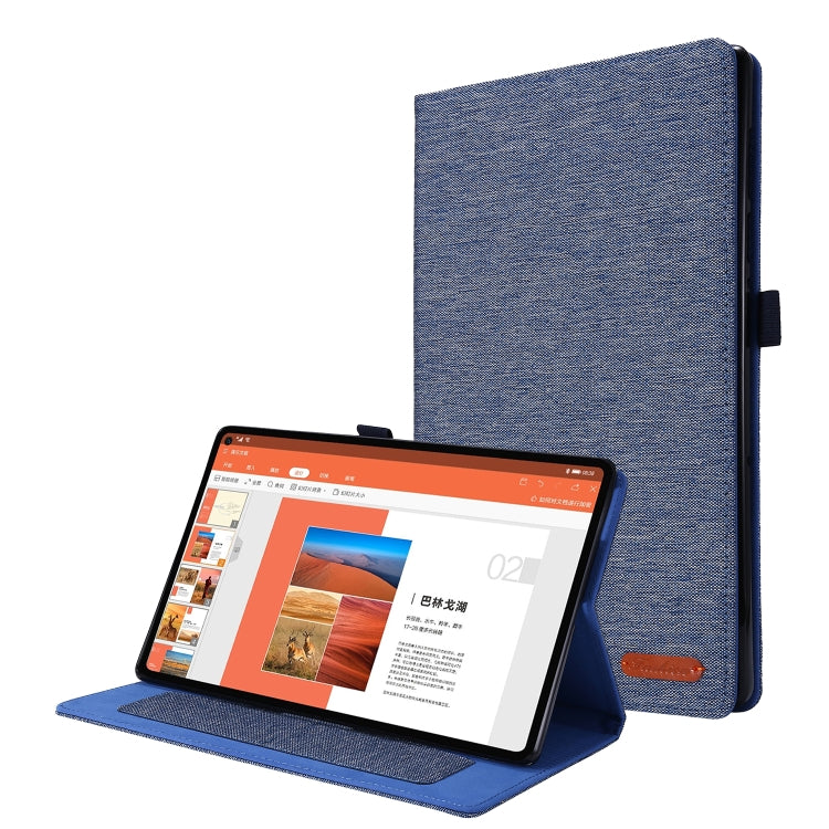 Horizontal Flip TPU + Fabric PU Leather Protective Case with Name Card Clip, For Lenovo M10 Plus