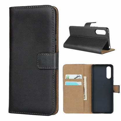 For Sony Xperia 10 II Leather Horizontal Flip Holster With Magnetic Clasp and Bracket and Card Slot and Wallet