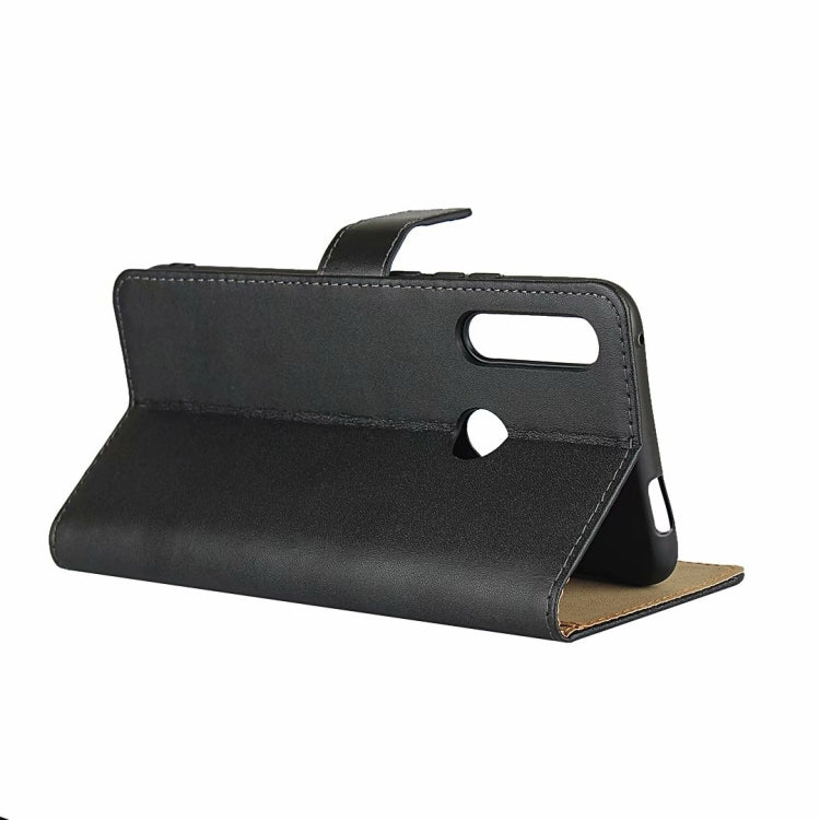 Black leather flip phone wallet case with kickstand and magnetic closure