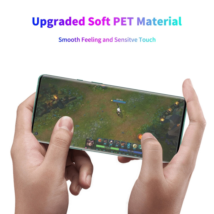 Curved transparent PET screen protector film for smartphone, smooth touch finish