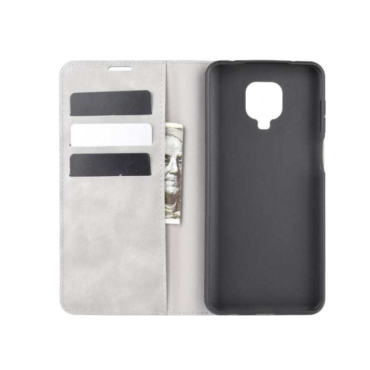 For Xiaomi Redmi Note 9 Pro Retro-skin Business Magnetic Suction Leather Case with Holder & Card Slots & Wallet, For Redmi Note 9 Pro