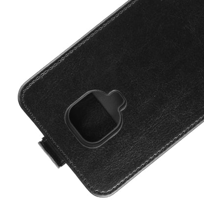 Black textured vertical flip leather phone case with card holder