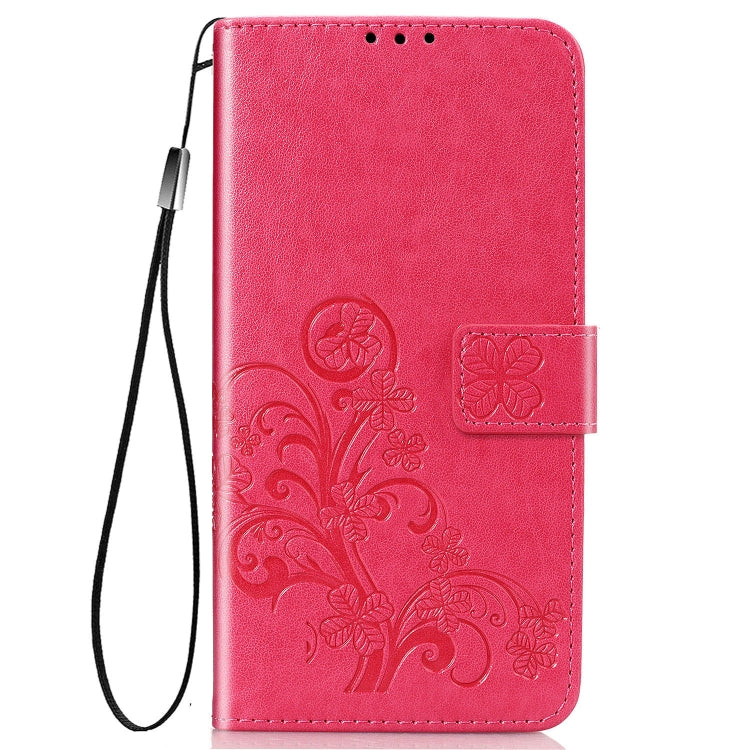 Rose leather phone wallet case with embossed floral design and wrist strap