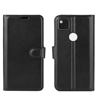 Flip protective case for Google Pixel 4a with magnetic strap, black front and back