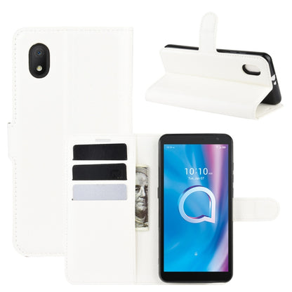 White flip phone wallet case with card slots and fold-out stand