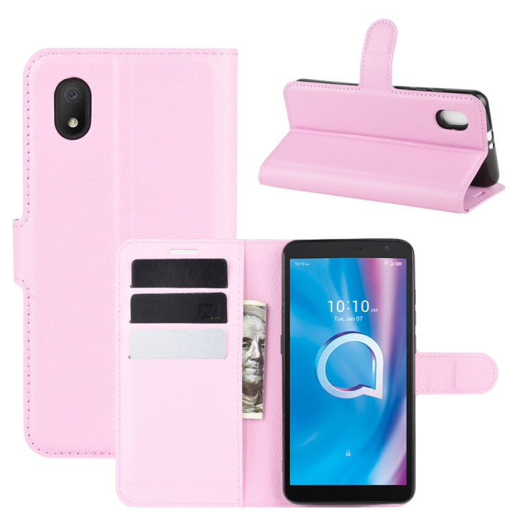 Pink flip phone wallet case with card slots and fold-out stand