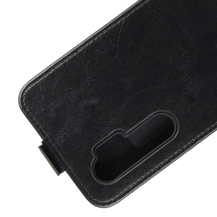Black leather flip phone case corner with card holder pocket and camera cutout