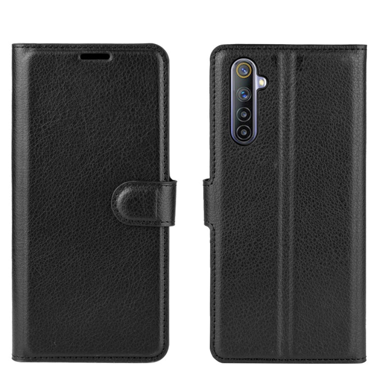 Wallet flip phone case front and back view with card holder tab, textured black