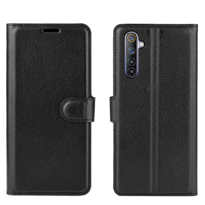 Wallet flip phone case front and back view with card holder tab, textured black