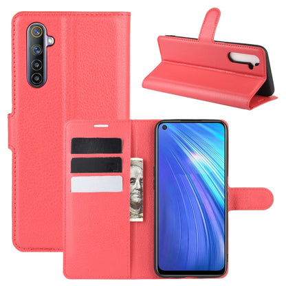 Red litchi texture flip phone case with card slots and stand holder