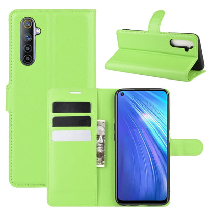 Green litchi texture flip phone wallet case with card slots and stand holder
