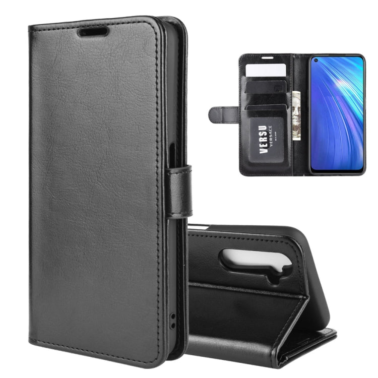 Black leather-look flip wallet phone case with card slots and kickstand holder