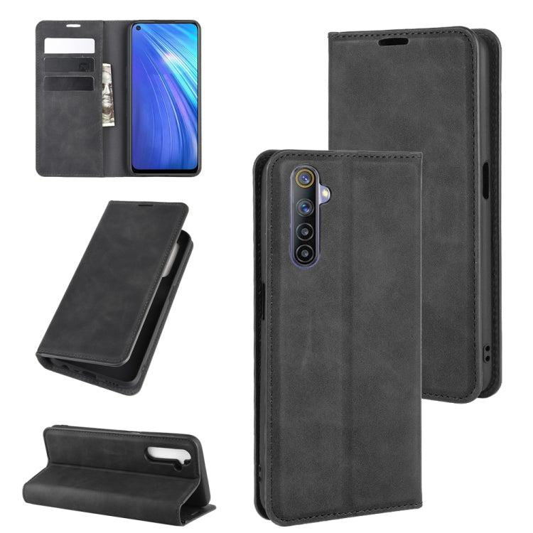 Magnetic leather wallet phone case with card slots and stand, black