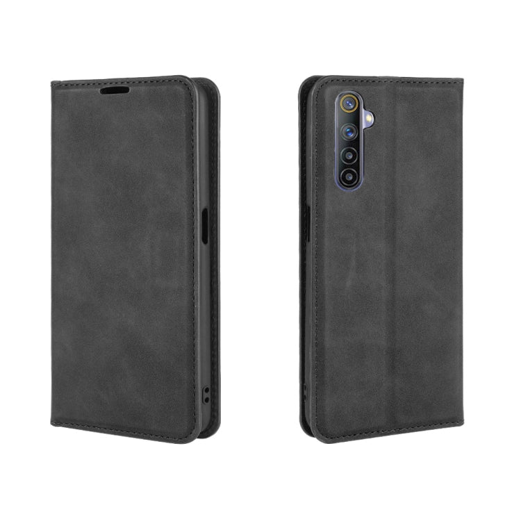 Black leather wallet phone case with camera cutout and slim profile