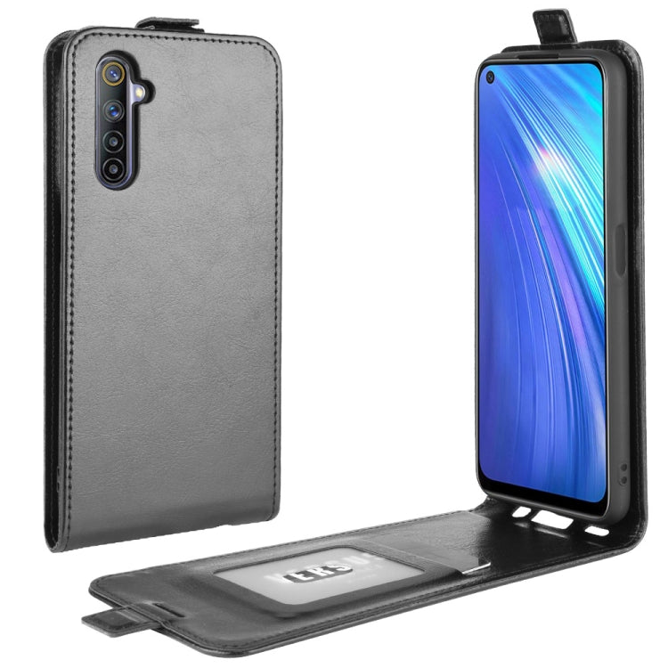 Leather flip phone case with card slots, dark gray, open flip with card pocket