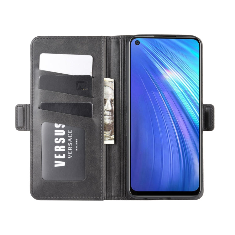 Black leather folio phone case with card slots; magnetic closure and screen cutout view.