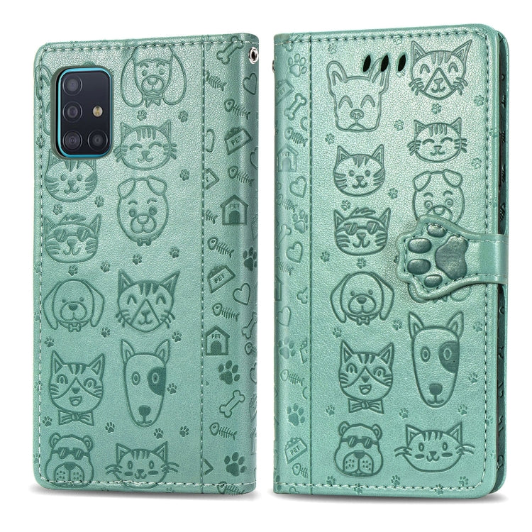 Lovely Cat and Dog Embossing Pattern Horizontal Flip Leather Case , with Holder & Card Slots & Wallet & Cartoon Clasp & Lanyard, For Galaxy A51 5G, For Galaxy A71 5G, For Galaxy S10 Lite & A91 & M80s, For Galaxy M11, For Galaxy A01, For Galaxy A11     ...