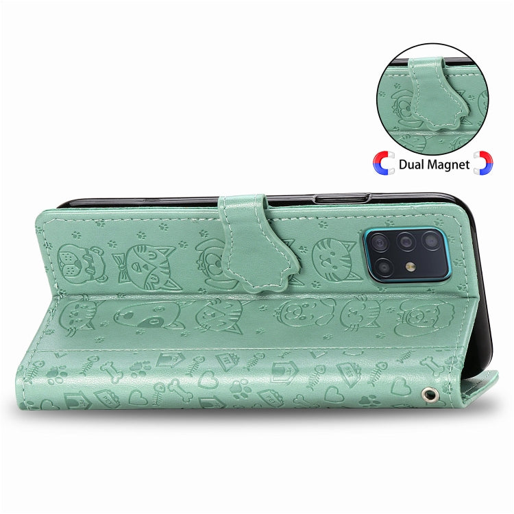 Lovely Cat and Dog Embossing Pattern Horizontal Flip Leather Case , with Holder & Card Slots & Wallet & Cartoon Clasp & Lanyard, For Galaxy A51 5G, For Galaxy A71 5G, For Galaxy S10 Lite & A91 & M80s, For Galaxy M11, For Galaxy A01, For Galaxy A11     ...