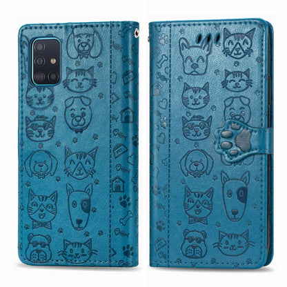 Lovely Cat and Dog Embossing Pattern Horizontal Flip Leather Case , with Holder & Card Slots & Wallet & Cartoon Clasp & Lanyard, For Galaxy A51 5G, For Galaxy A71 5G, For Galaxy S10 Lite & A91 & M80s, For Galaxy M11, For Galaxy A01, For Galaxy A11     ...