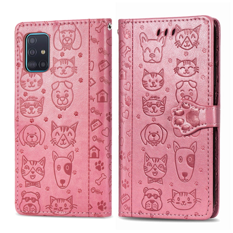 Lovely Cat and Dog Embossing Pattern Horizontal Flip Leather Case , with Holder & Card Slots & Wallet & Cartoon Clasp & Lanyard, For Galaxy A51 5G, For Galaxy A71 5G, For Galaxy S10 Lite & A91 & M80s, For Galaxy M11, For Galaxy A01, For Galaxy A11     ...