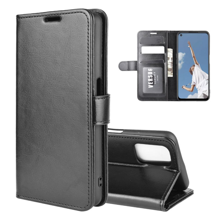 Black flip phone wallet case with card slots and kickstand holder for OPPO A72/A52