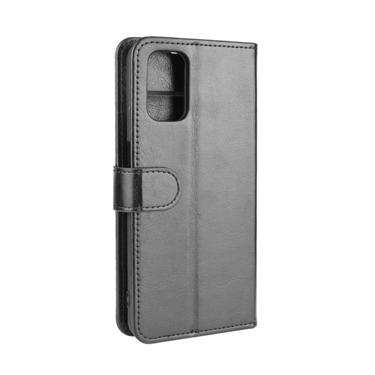 Gray textured flip phone wallet case with camera cutout and secure strap closure