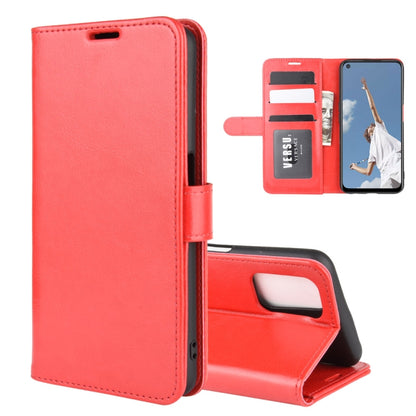 Red flip phone wallet case with card slots, holder, and viewing stand