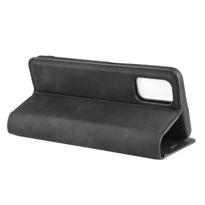 Leather folio wallet case for OPPO A72 with viewing stand, dark gray