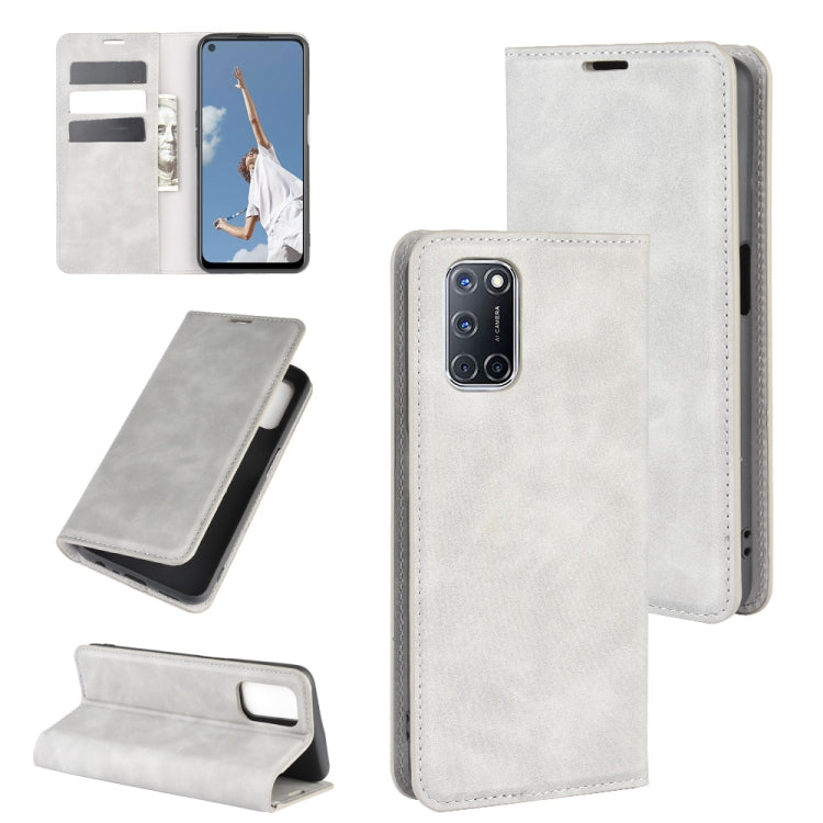 Gray leather phone case wallet with magnetic closure and card slots