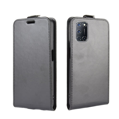 Gray leather flip phone case with phone cover and front camera cutout