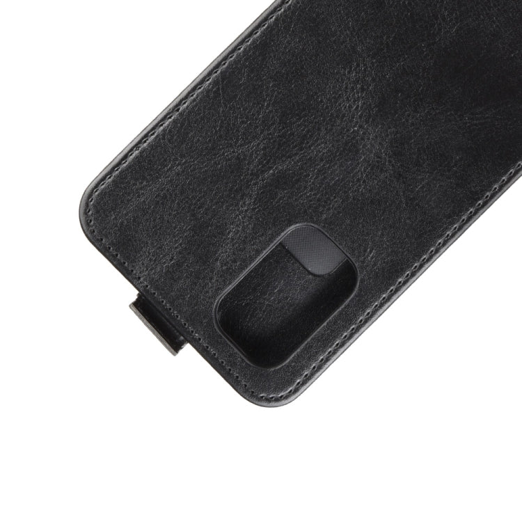 Black leather flip phone case with built-in card holder slot
