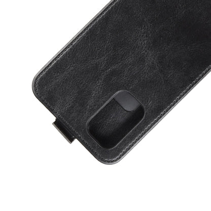 Black leather flip phone case with built-in card holder slot