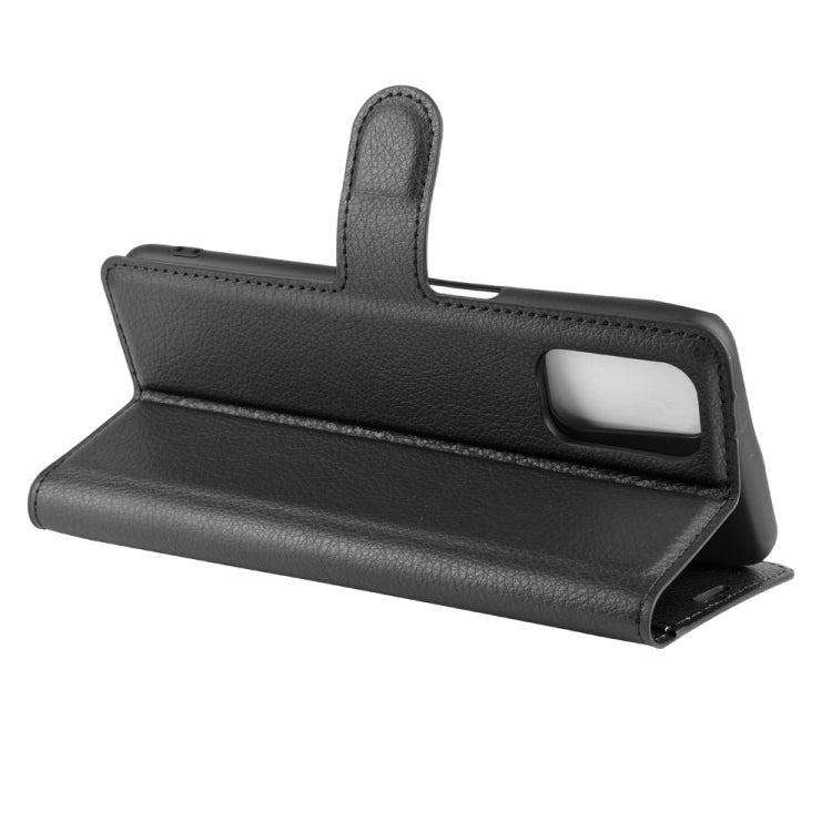 Black folio flip wallet case with top handle and viewing stand, for OPPO A72