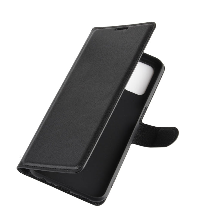 Black flip phone wallet case angled view with magnetic closure, for OPPO A72
