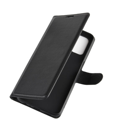 Black flip phone wallet case angled view with magnetic closure, for OPPO A72