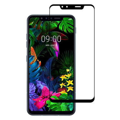 Clear tempered glass screen protector covering a smartphone display