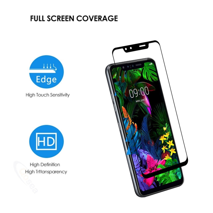 Transparent tempered glass screen protector for full-screen coverage on a smartphone