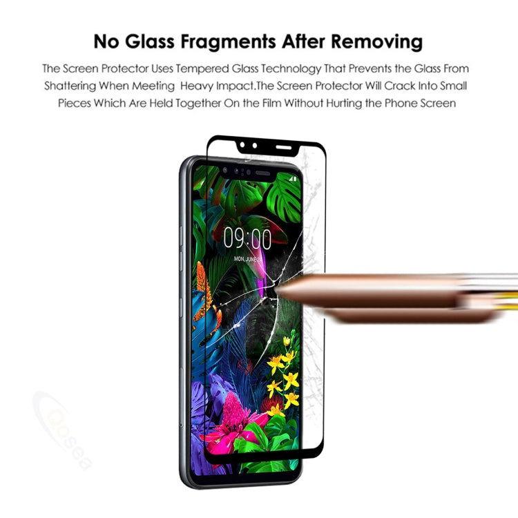 Clear tempered glass screen protector on a smartphone display
