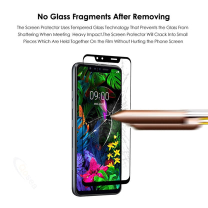 Clear tempered glass screen protector on a smartphone display