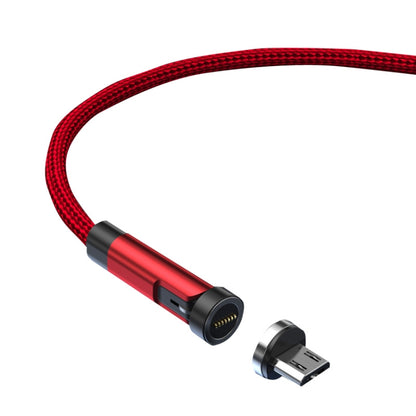 Red braided magnetic fast charging data cable with Micro USB plug