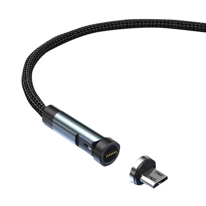 Black braided magnetic fast charging data cable with Micro USB plug