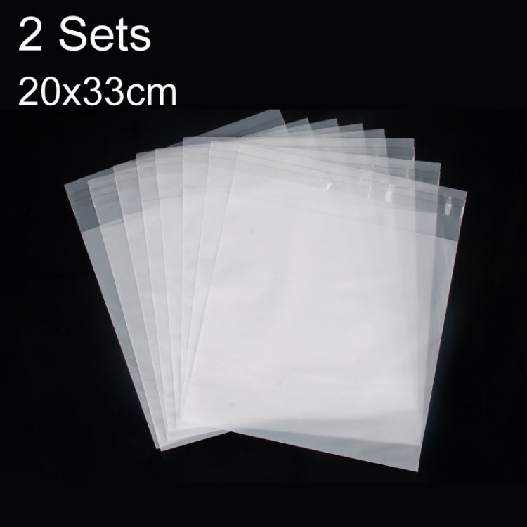 Matte CPE self-sealing plastic bags, translucent white, 20x33cm size pack