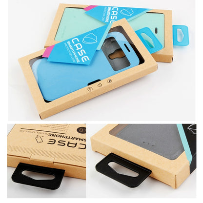 Kraft paper phone case packaging set with blue and black case inserts in box