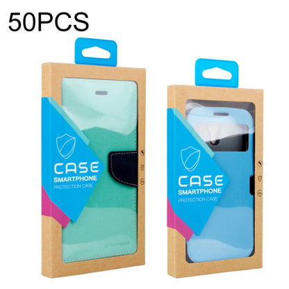 Kraft phone case packaging box set (50 pcs) with mint teal and light blue case inserts