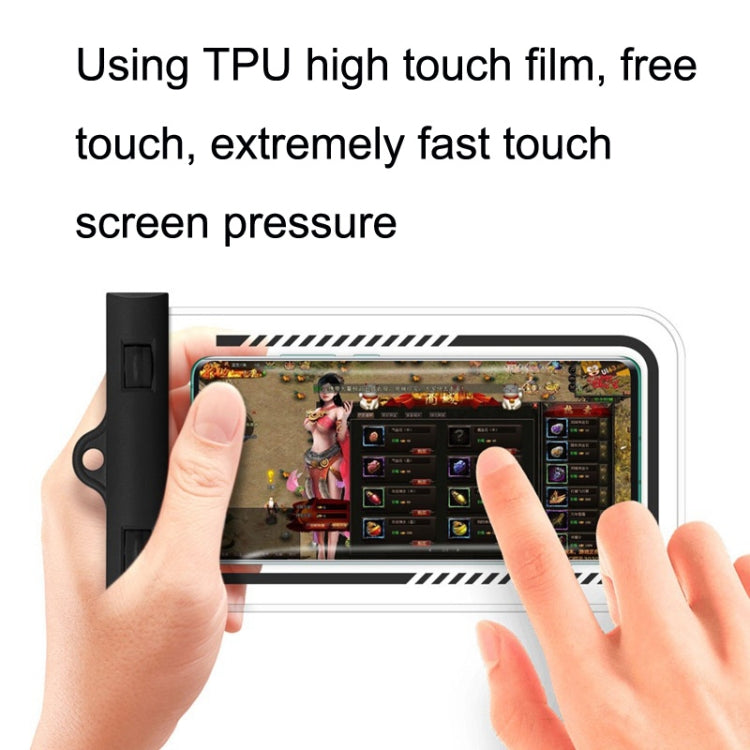 Black transparent TPU waterproof phone case with clear touch window for finger use