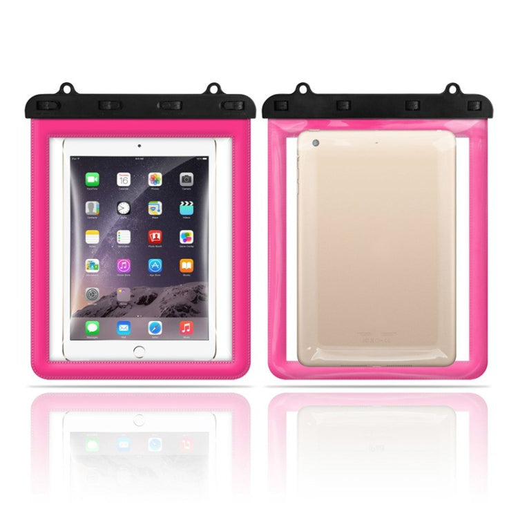 Waterproof tablet pouch set with transparent window and black seal, two-pack, pink