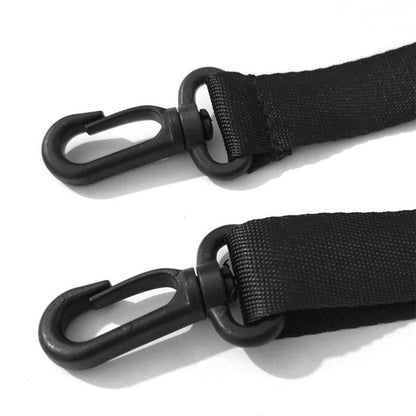 Black detachable strap for waterproof tablet bag, with metal snap hooks