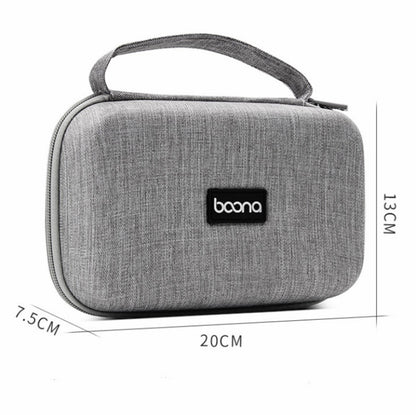 Gray hard-shell organizer bag with handle and baona logo patch